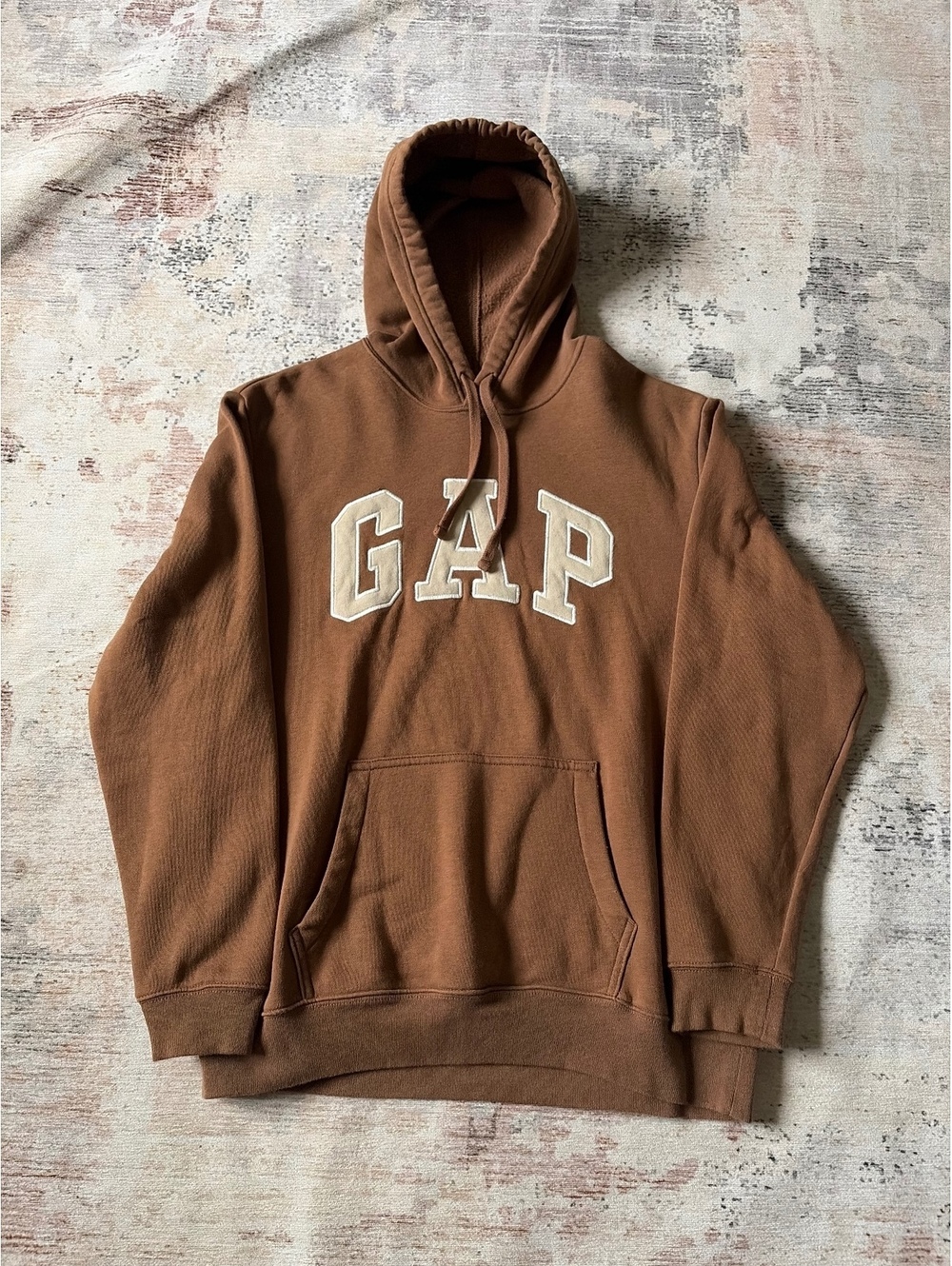 Gap brown/tan logo hoodie large men’s